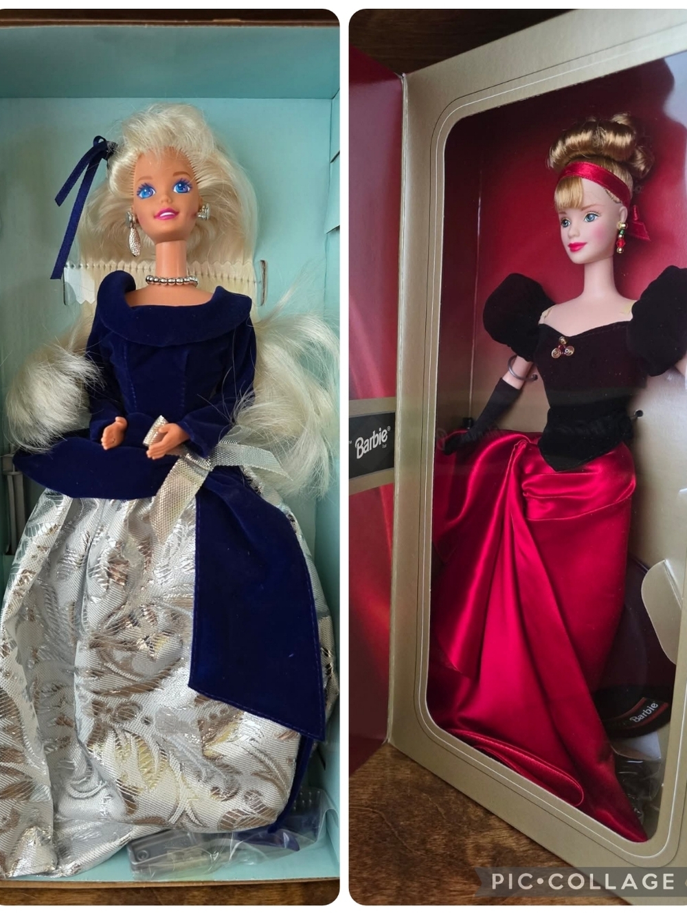 Lot of 2 Vintage 90s Mattel Avon Barbie Dolls Winter Velvet Winter Splendor NRFB
